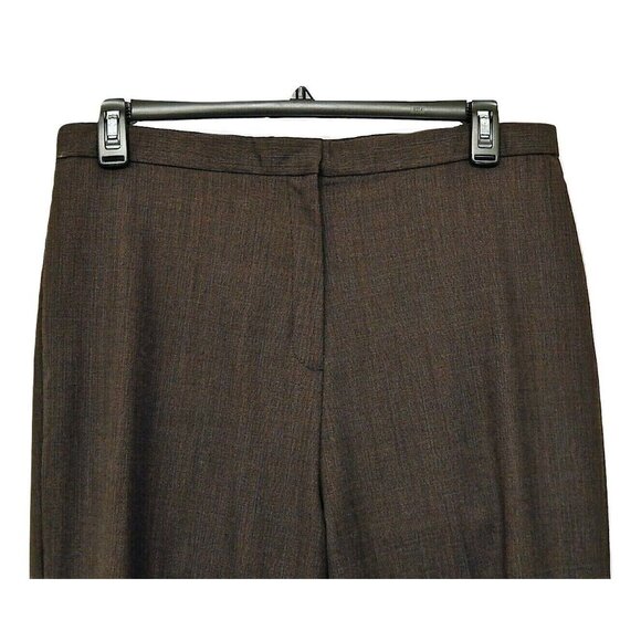 Pendleton Dress Pants Womens 14W Brown Pinstripe 100% Virgin Wool Unlined New - Picture 2 of 4